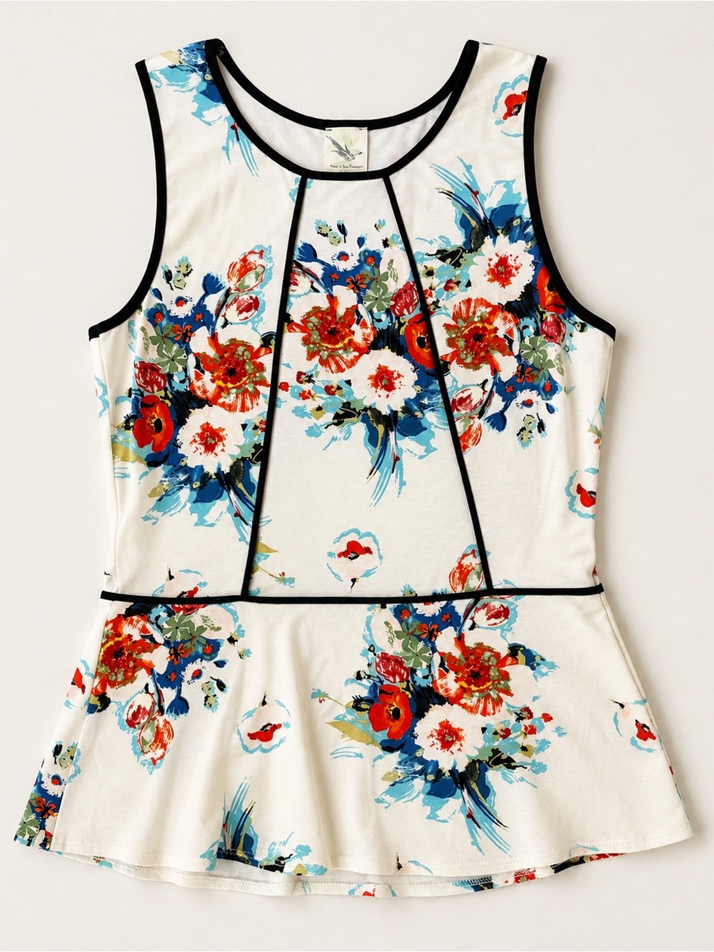 Anthropologie Weston Wear Bloomfall Floral Peplum Top Size Medium M